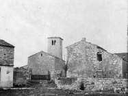 Pogled na zvonik romaničke crkve sv. Ilije 1955. godine, Bale. (bn. 3067) Iz arhive Arheološkog muzeja Istre