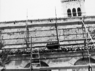Radovi na sjevernom zidu  župne crkve sv. Pelagija i sv. Maksima u Novigradu 1972. godine. Novigrad (fn. 11842c)  Iz arhive Arheološkog muzeja Istre