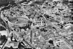 Zračni snimak nad Arenom 60-ih godina. Iz Arheološkog muzeja Istre